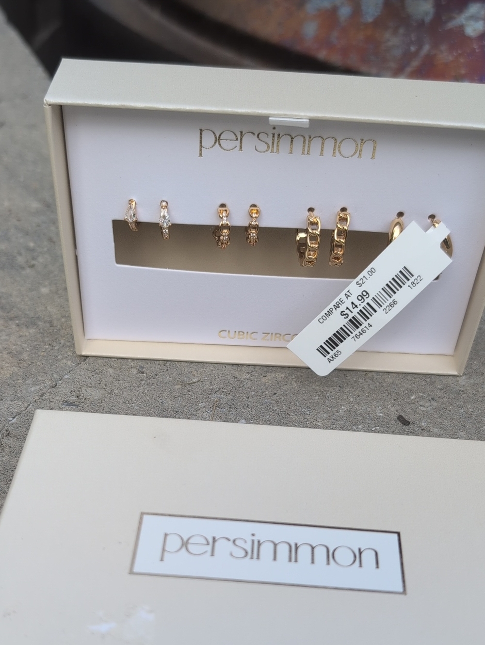 Persimmon Goldtibe  Cubic Zirconia Huggie Earring Set - NWT